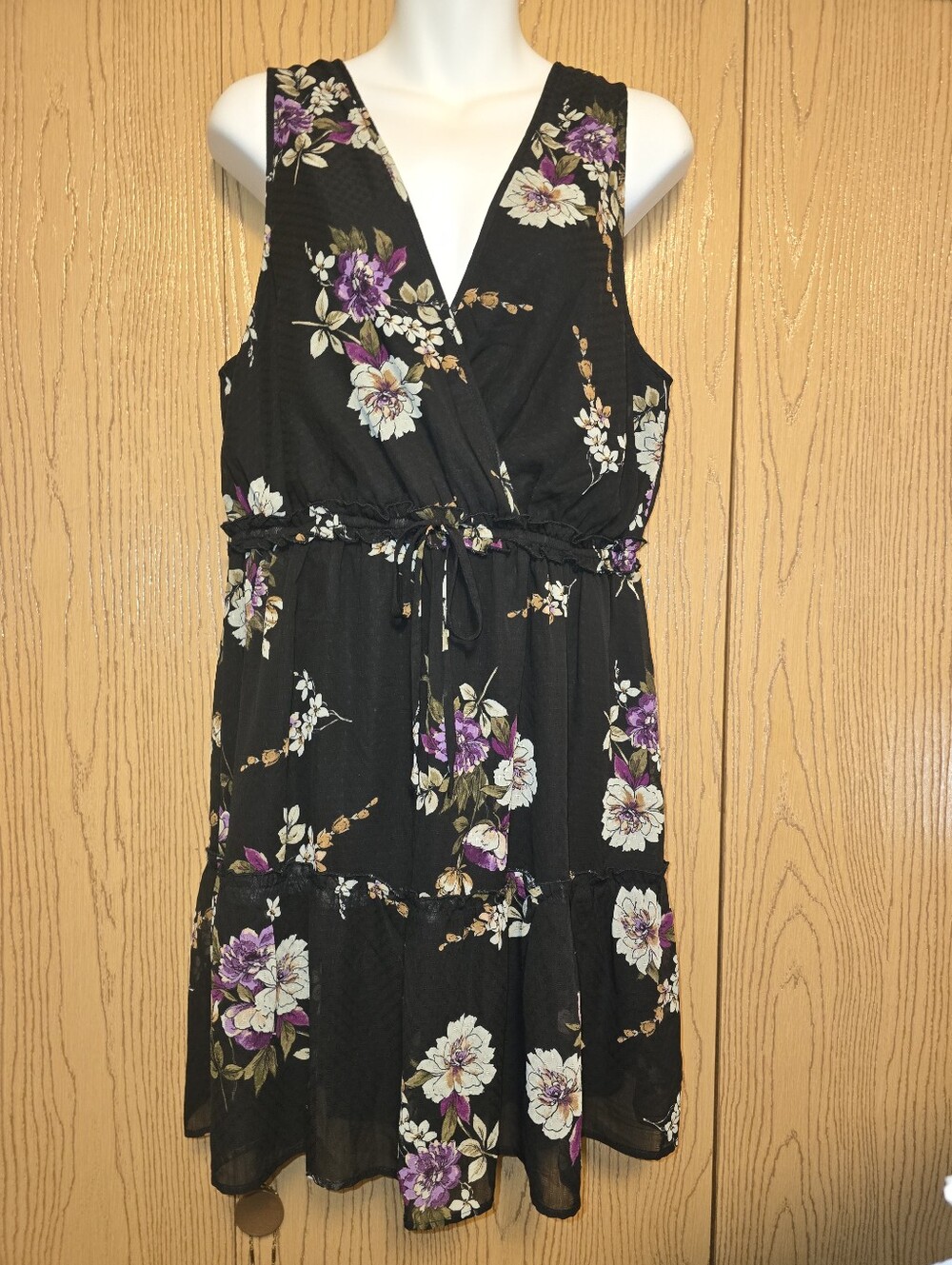 Speechless XXL Black Floral V-Neck Sundress NWT